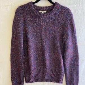 Madewell Purple Multicolor Knit Sweater Long Sleeve Size M Pullover